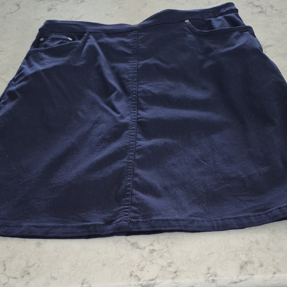 Hearts of Palm Dark Blue Mini Skirt